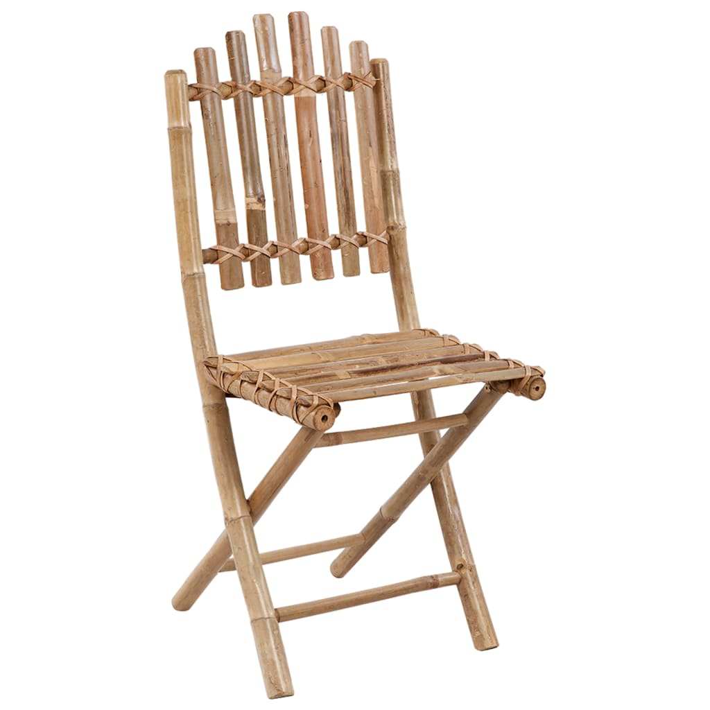 Ensemble à manger d'extérieur pliable 5pcs avec coussins Bambou