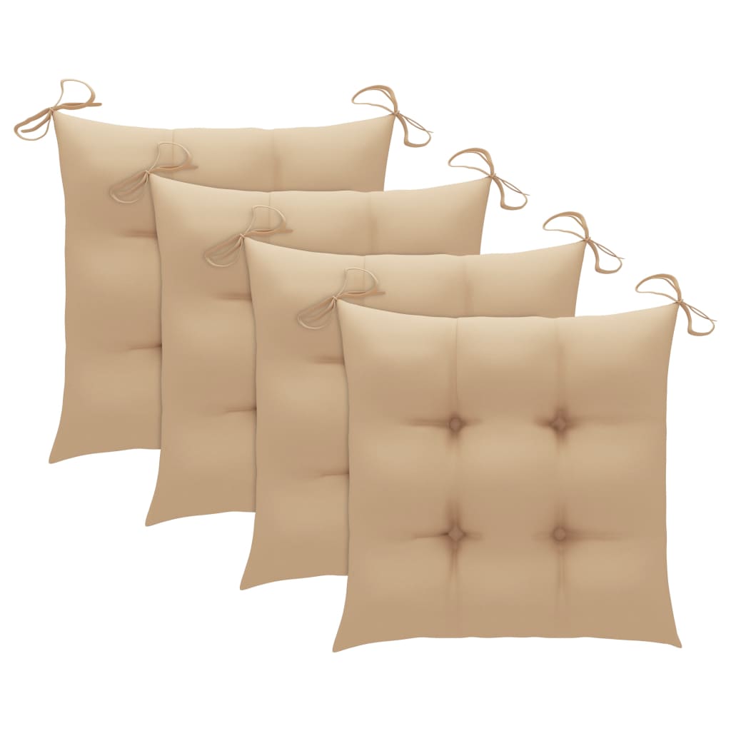 Ensemble à manger d'extérieur pliable 5pcs avec coussins Bambou
