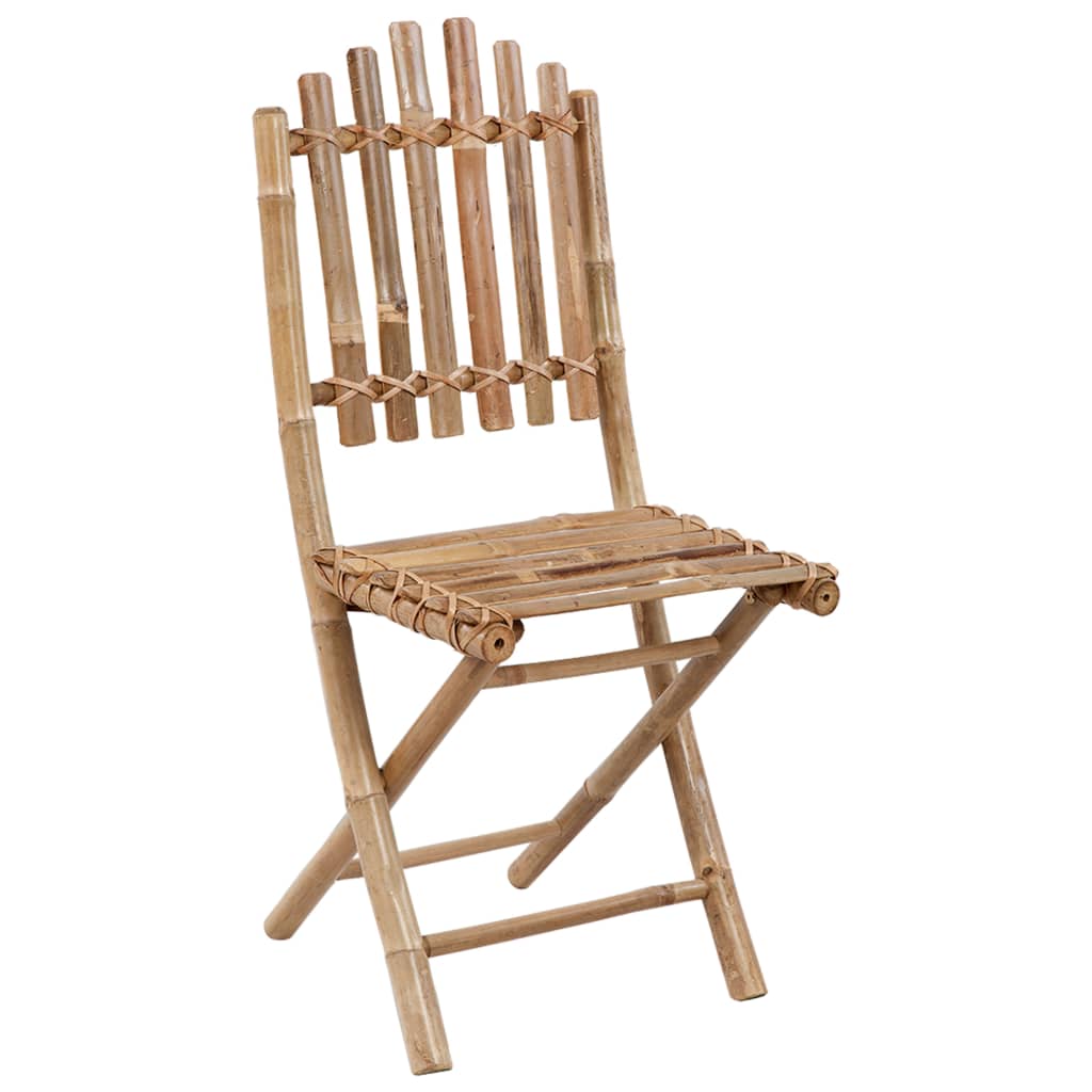 Ensemble à manger d'extérieur pliable 5pcs avec coussins Bambou