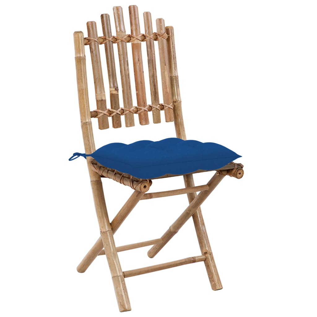 Ensemble à manger d'extérieur pliable 5pcs avec coussins Bambou
