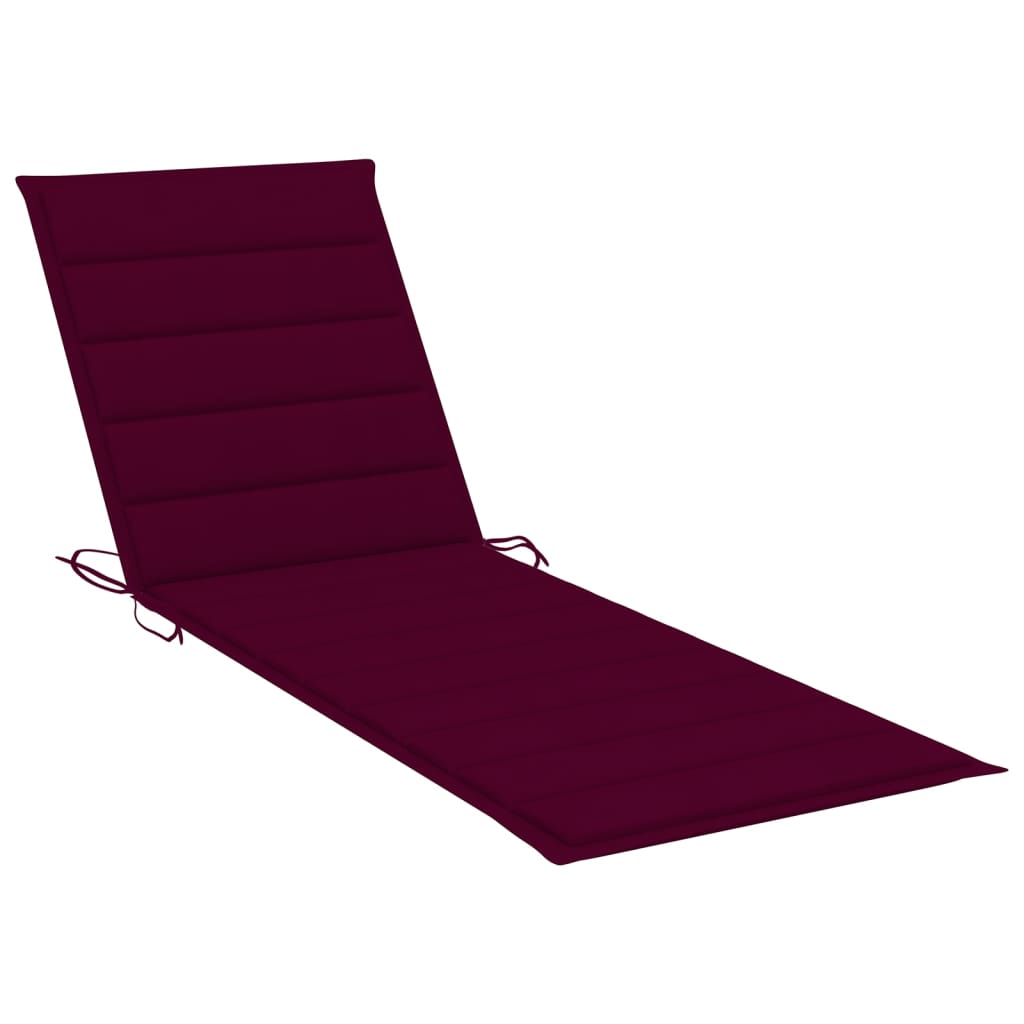Chaise longue pliable avec coussin Bois d'acacia solide Bains de soleil vidaXL