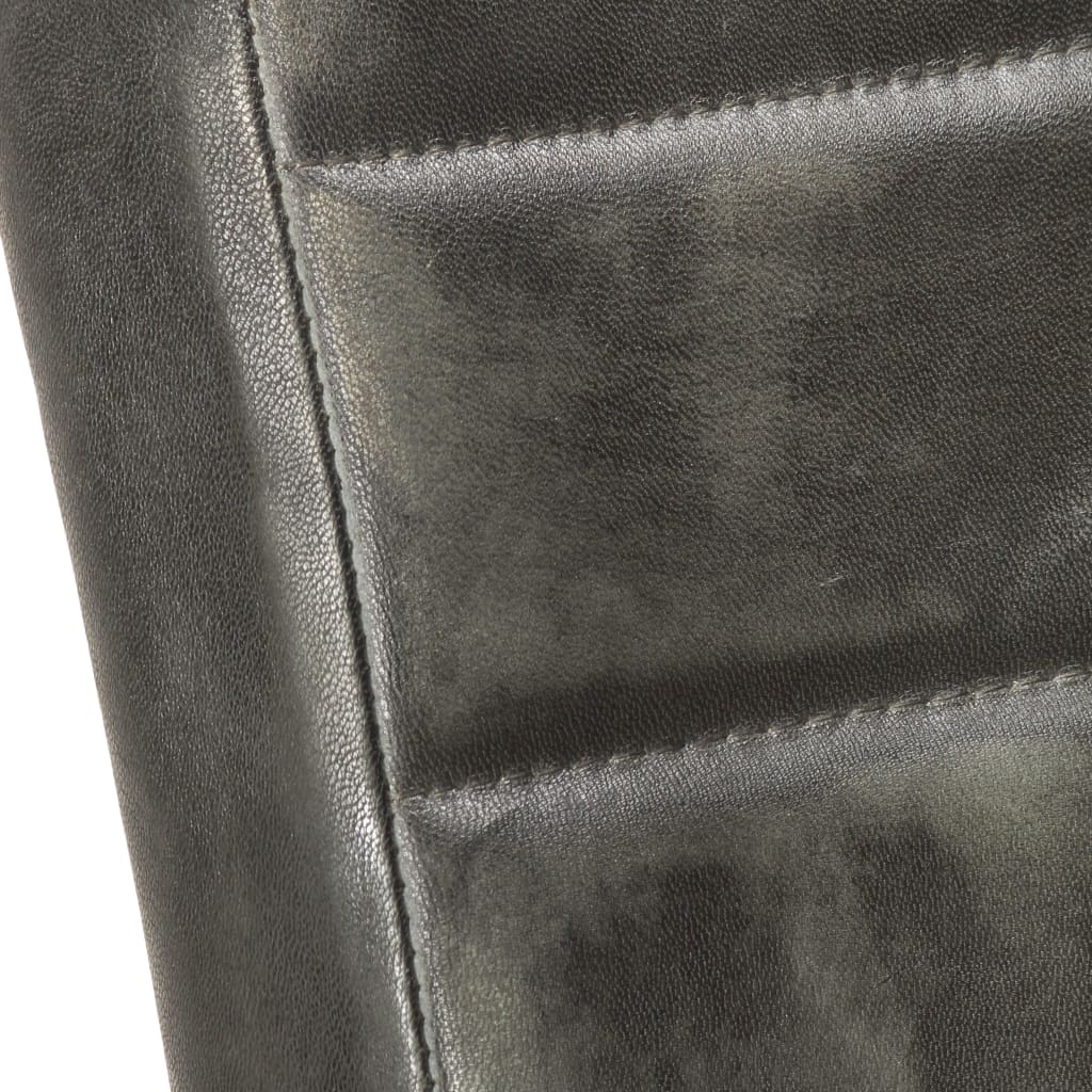 Chaises à manger cantilever lot de 6 gris cuir véritable - XIOS