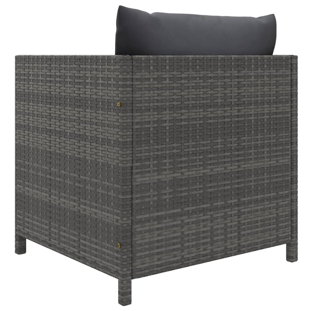 Salon de jardin 5 pcs avec coussins Résine tressée Gris - XIOS