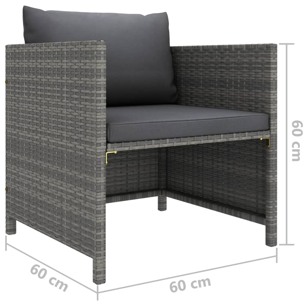 Salon de jardin 7 pcs avec coussins Résine tressée Gris - XIOS