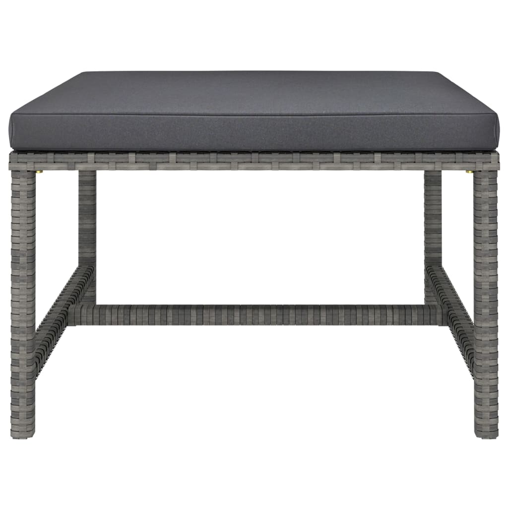 Salon de jardin 7 pcs avec coussins Résine tressée Gris