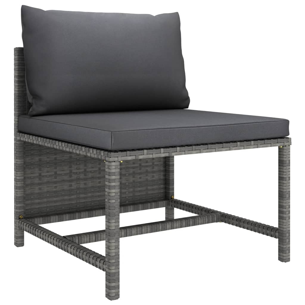 Salon de jardin 8 pcs avec coussins Résine tressée Gris
