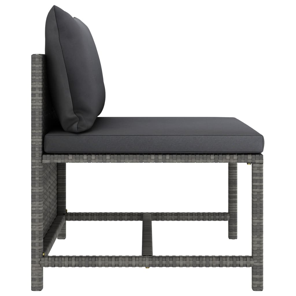Salon de jardin 8 pcs avec coussins Résine tressée Gris