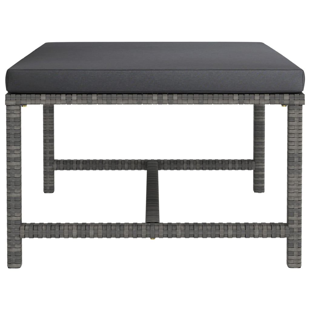 Salon de jardin 8 pcs avec coussins Résine tressée Gris