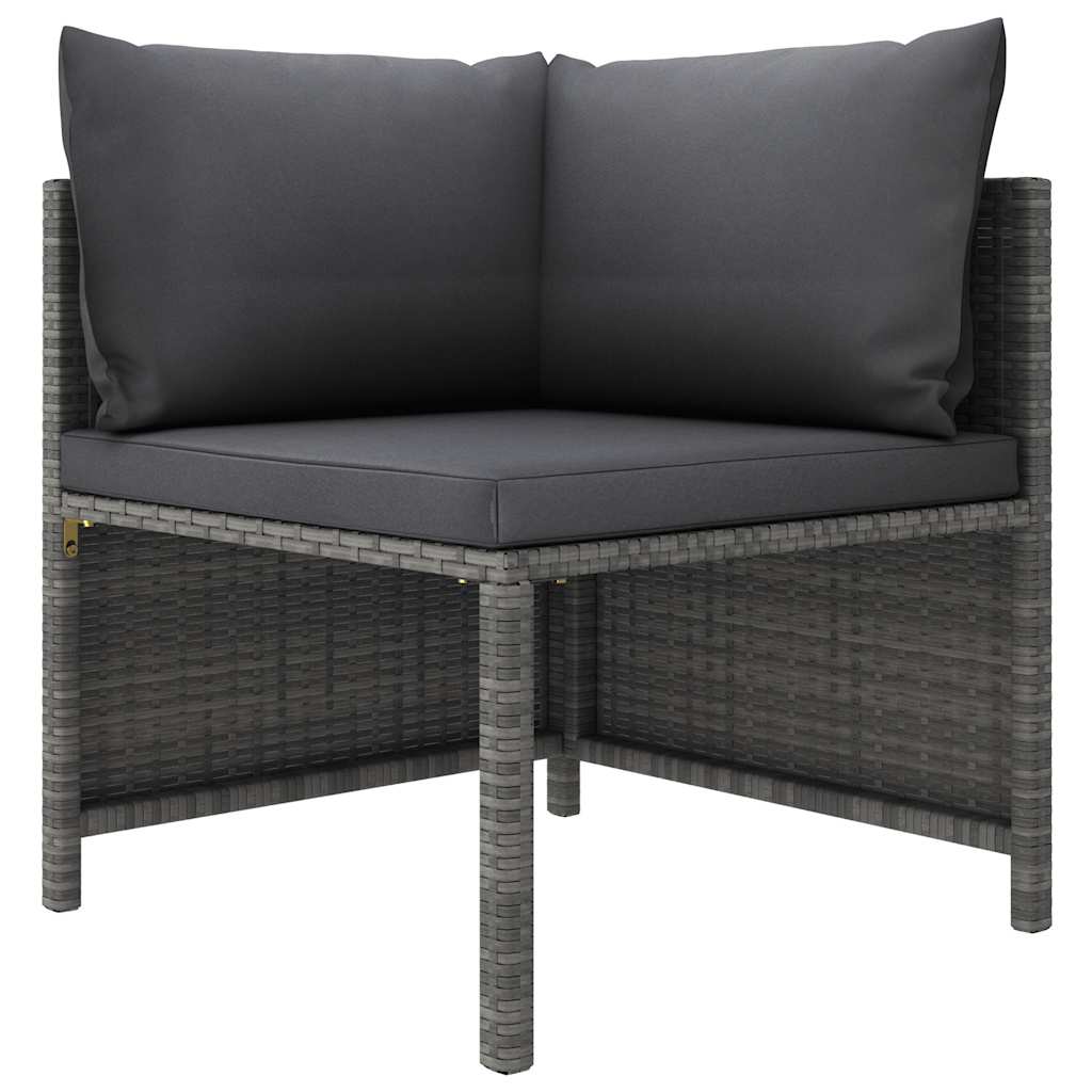 Salon de jardin 12 pcs avec coussins Résine tressée Gris