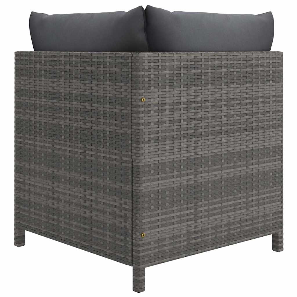 Salon de jardin 12 pcs avec coussins Résine tressée Gris