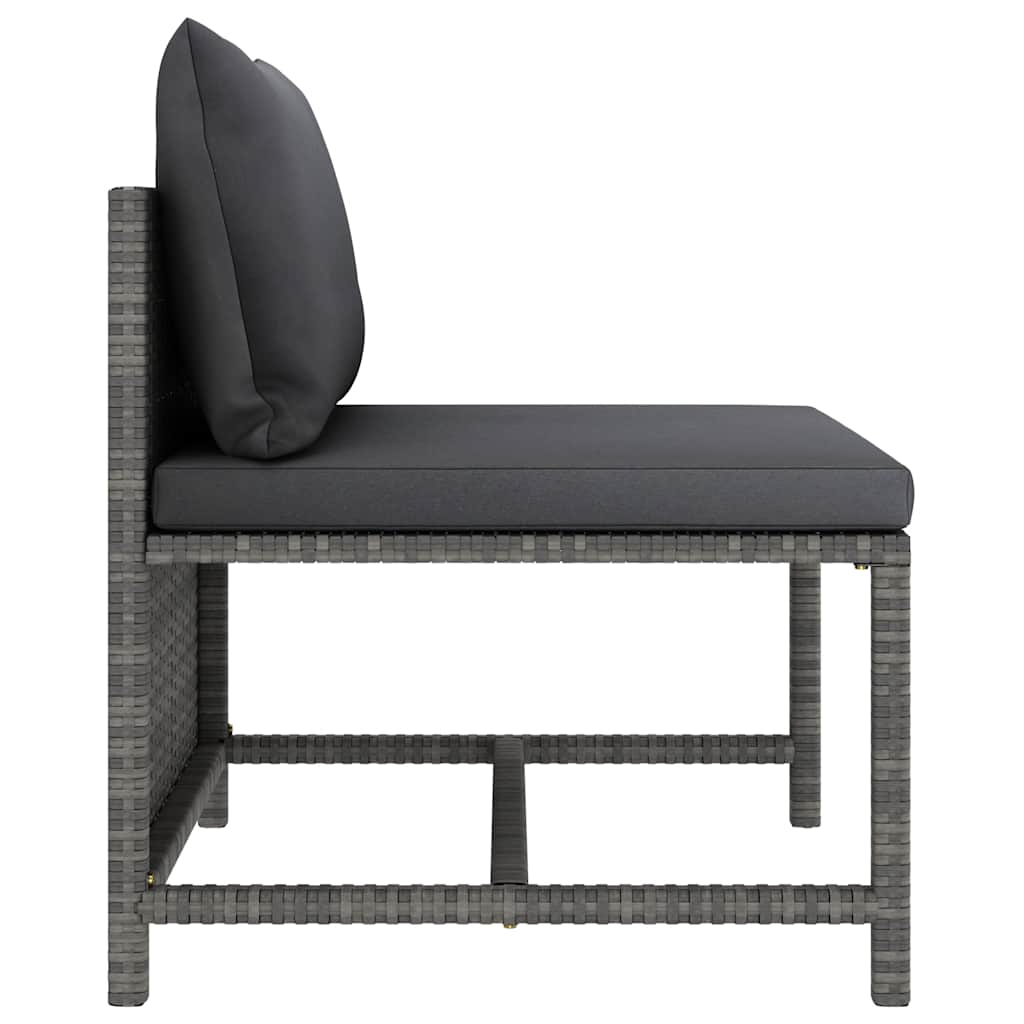 Salon de jardin 12 pcs avec coussins Résine tressée Gris