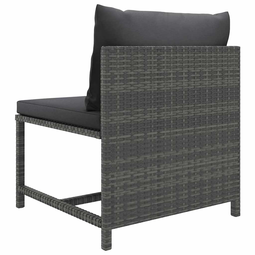 Salon de jardin 12 pcs avec coussins Résine tressée Gris