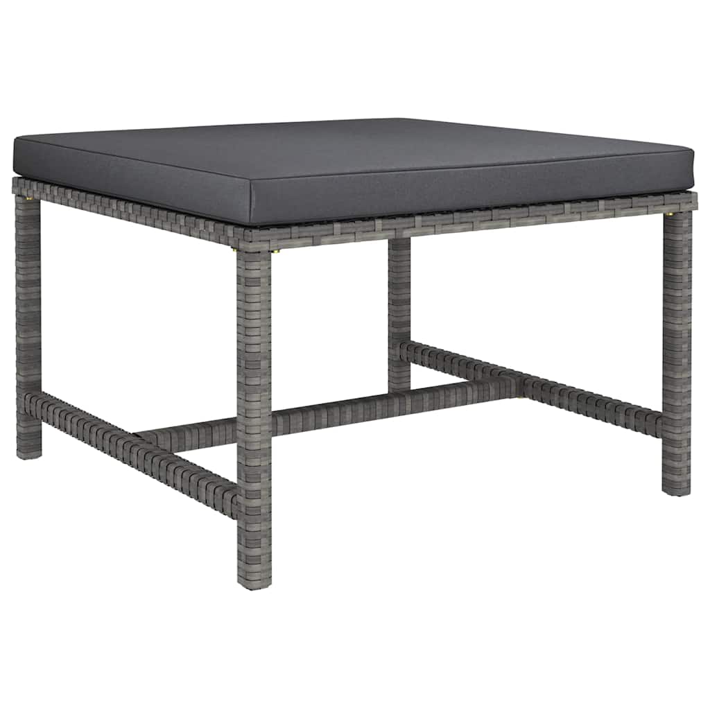 Salon de jardin 12 pcs avec coussins Résine tressée Gris