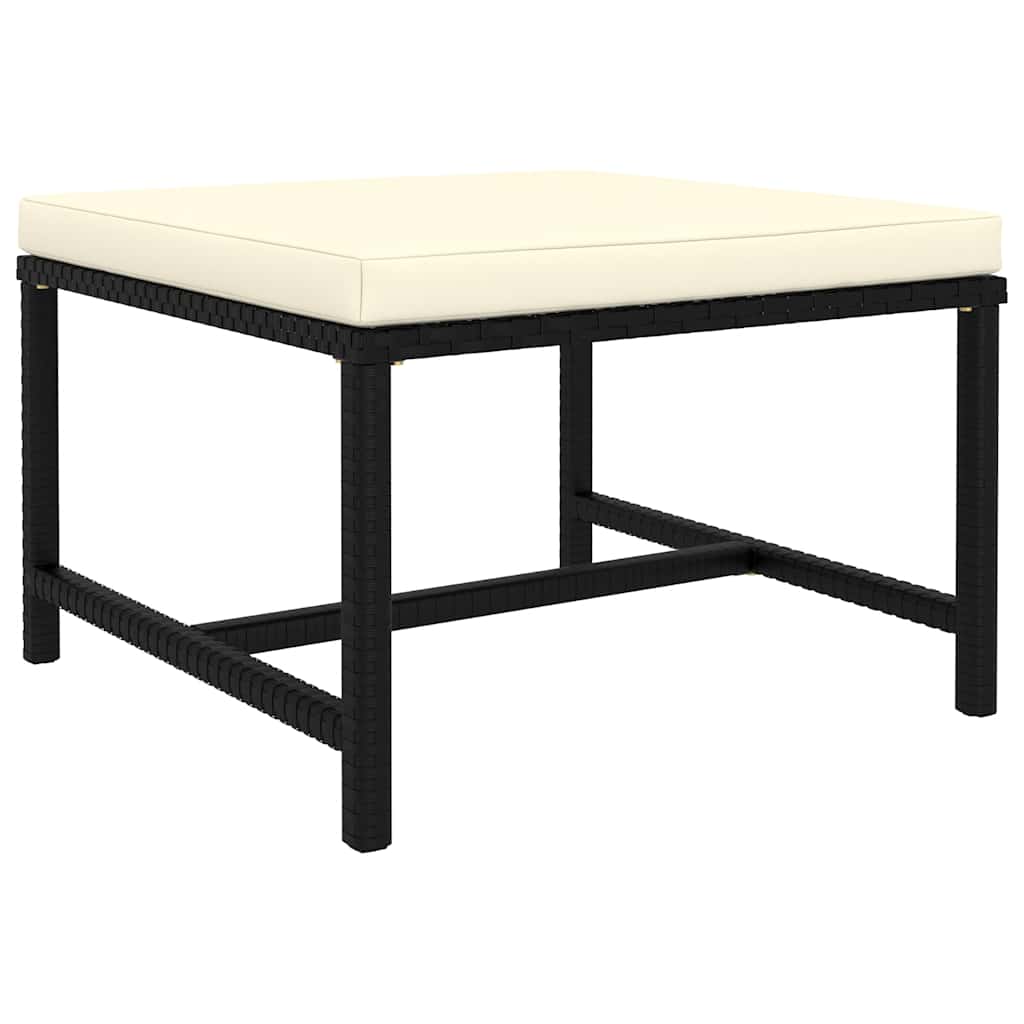 Salon de jardin 7 pcs avec coussins Résine tressée Noir