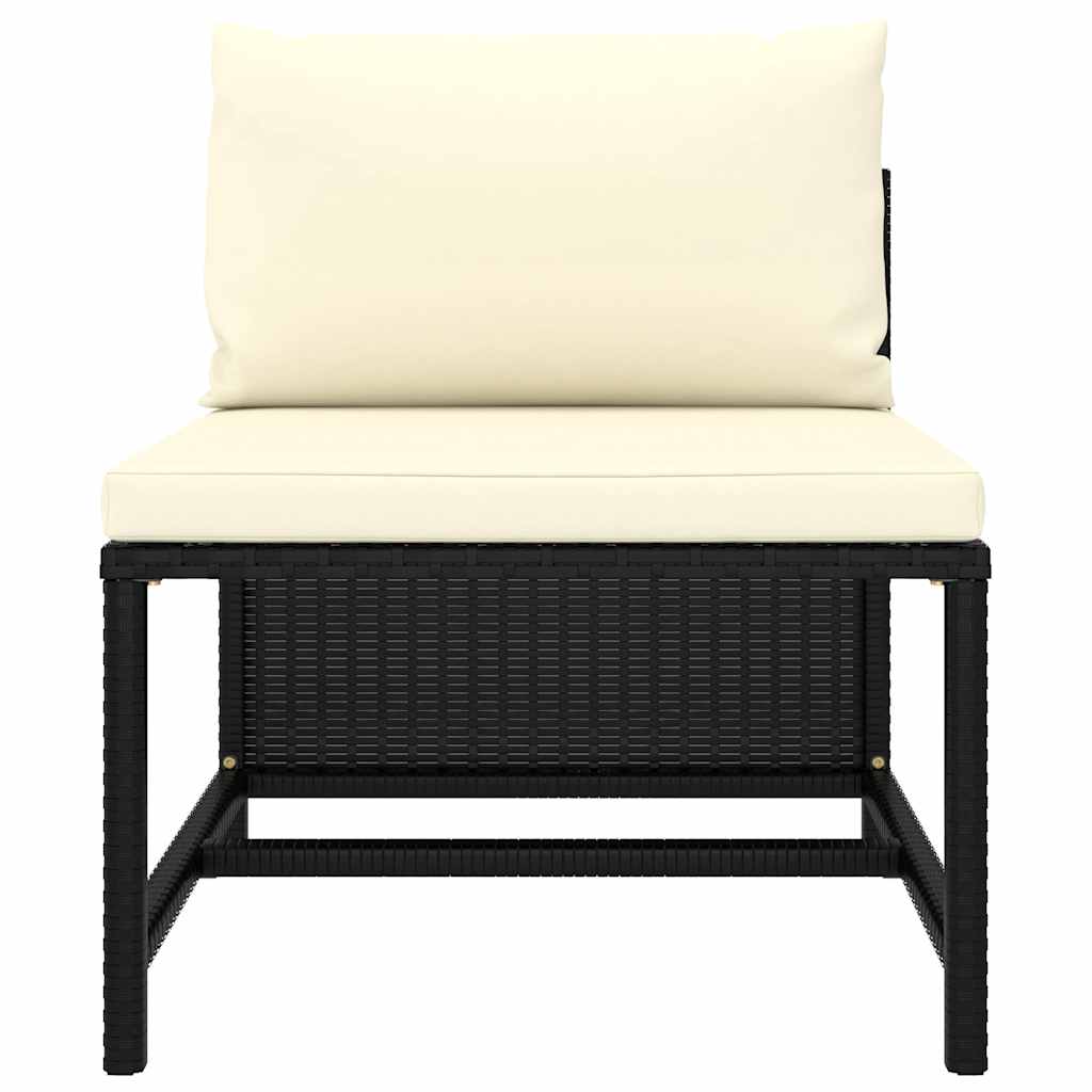 Salon de jardin 10 pcs avec coussins Résine tressée Noir