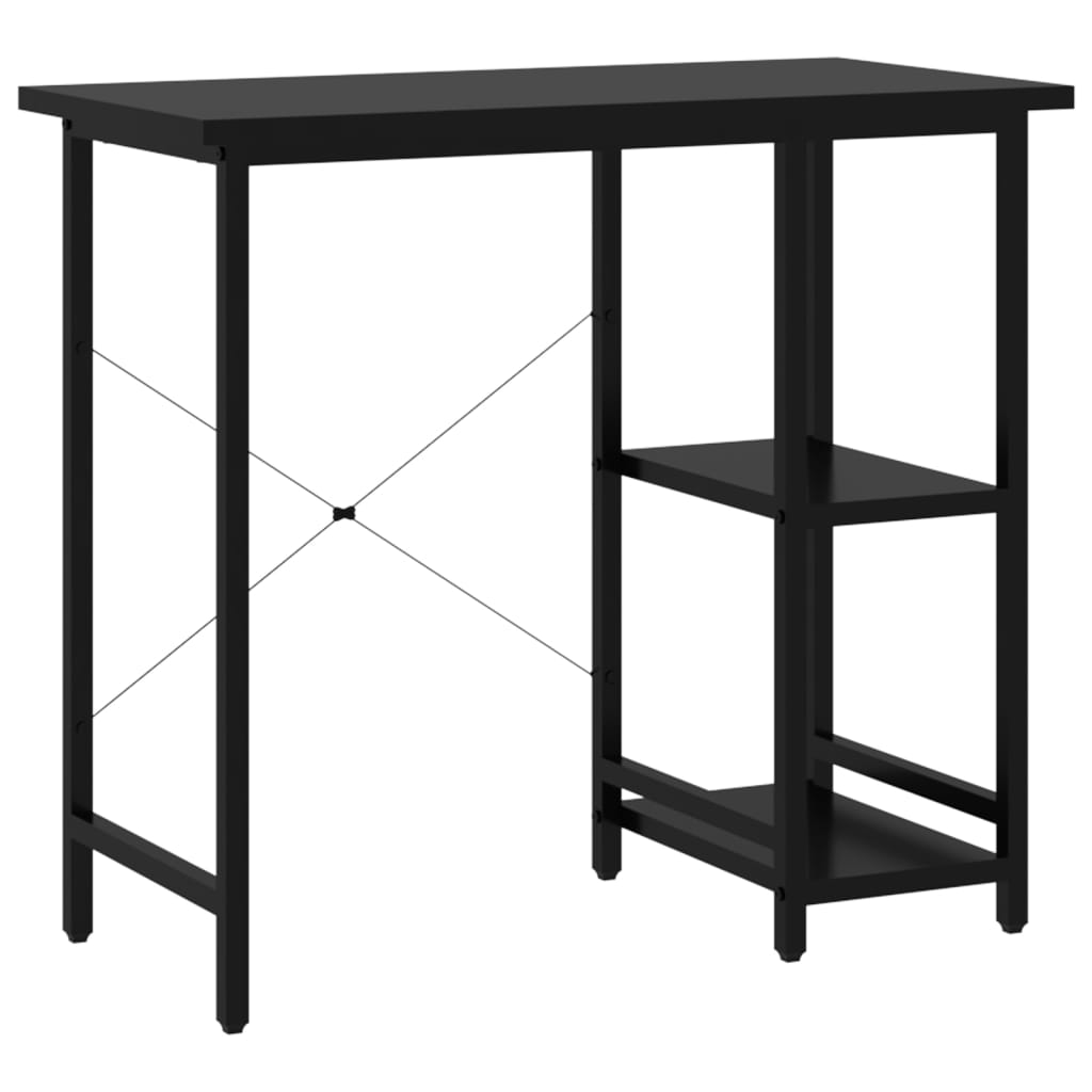 Bureau d'ordinateur Noir 80x40x72 cm MDF et métal - XIOS