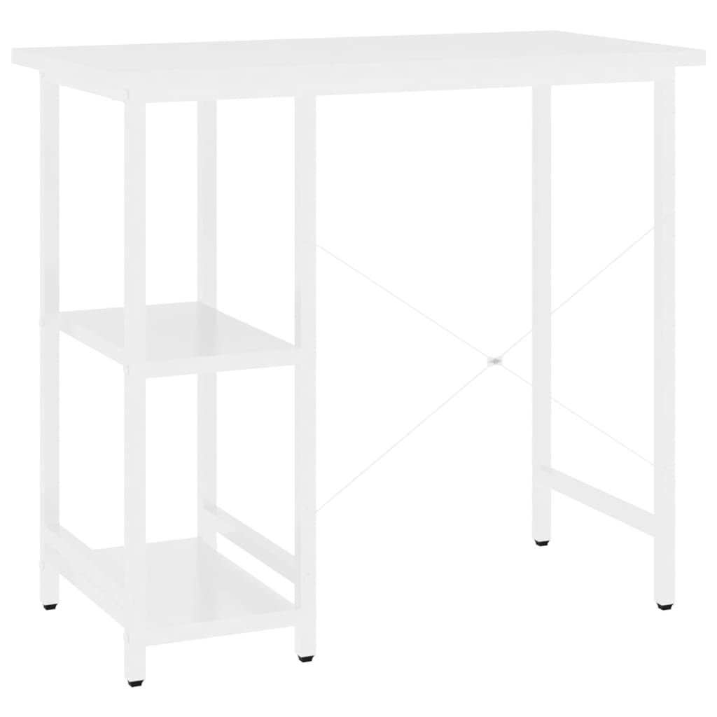 Bureau d'ordinateur Blanc 80x40x72 cm MDF et métal - XIOS