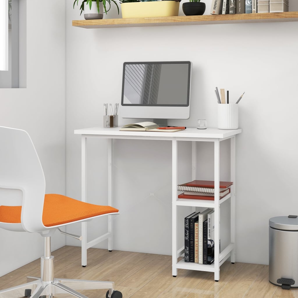 Bureau d'ordinateur Blanc 80x40x72 cm MDF et métal - XIOS