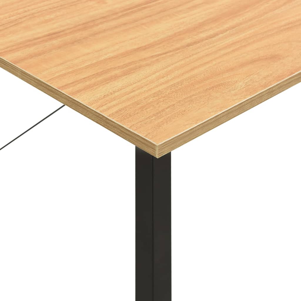 Bureau d'ordinateur Noir et chêne clair 80x40x72cm MDF et métal - XIOS