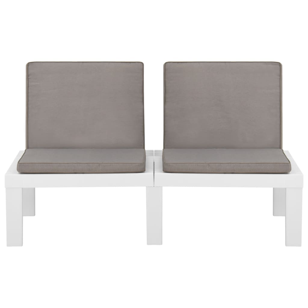 Salon de jardin 6 pcs avec coussins Plastique Blanc