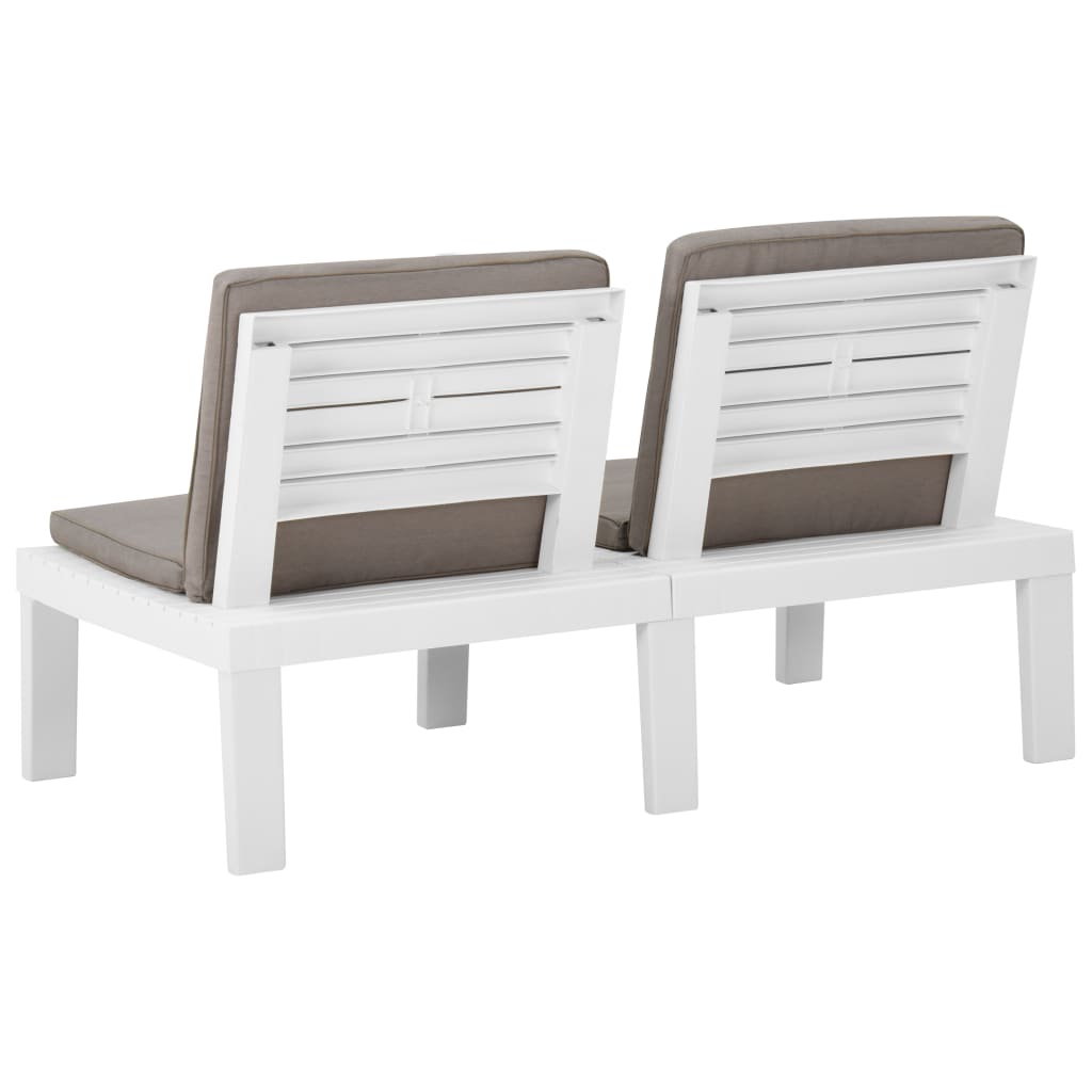 Salon de jardin 6 pcs avec coussins Plastique Blanc