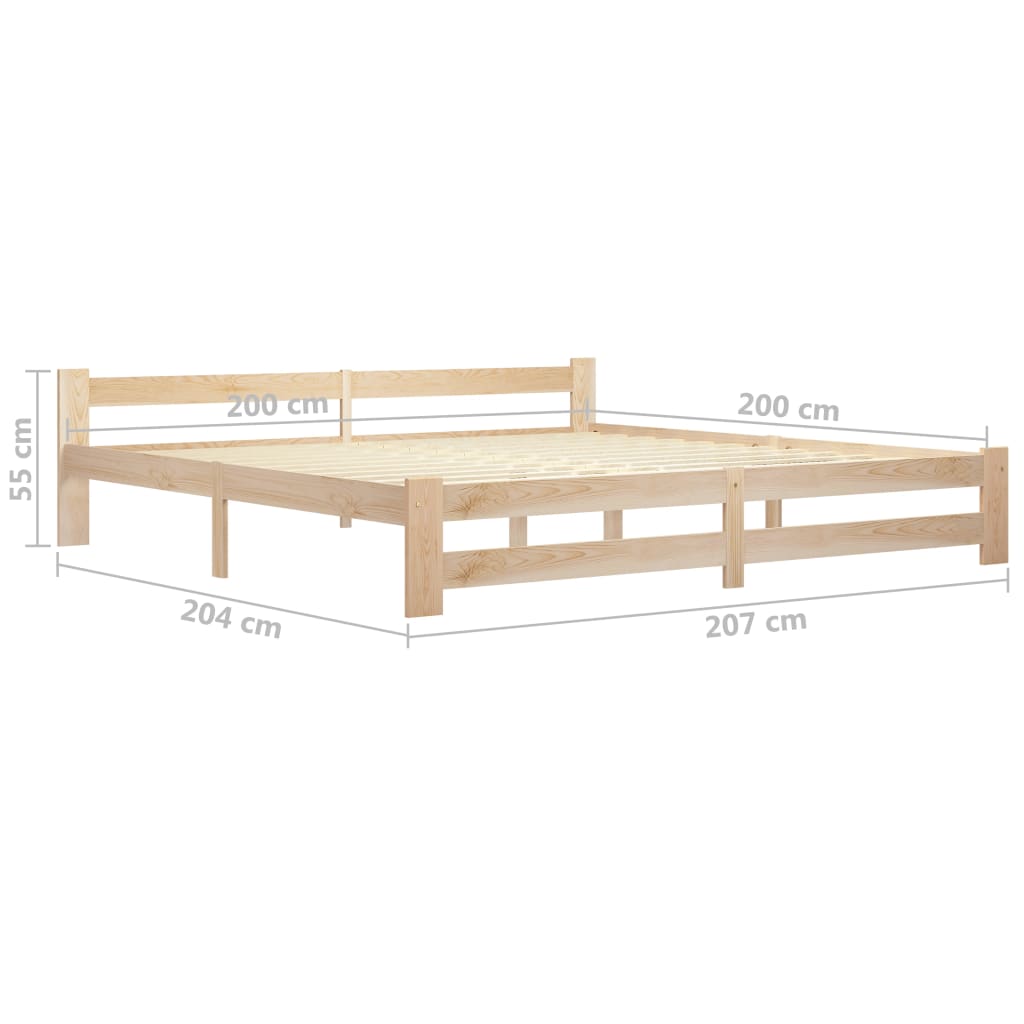 Cadre de lit sans matelas bois massif de pin 200x200 cm - XIOS