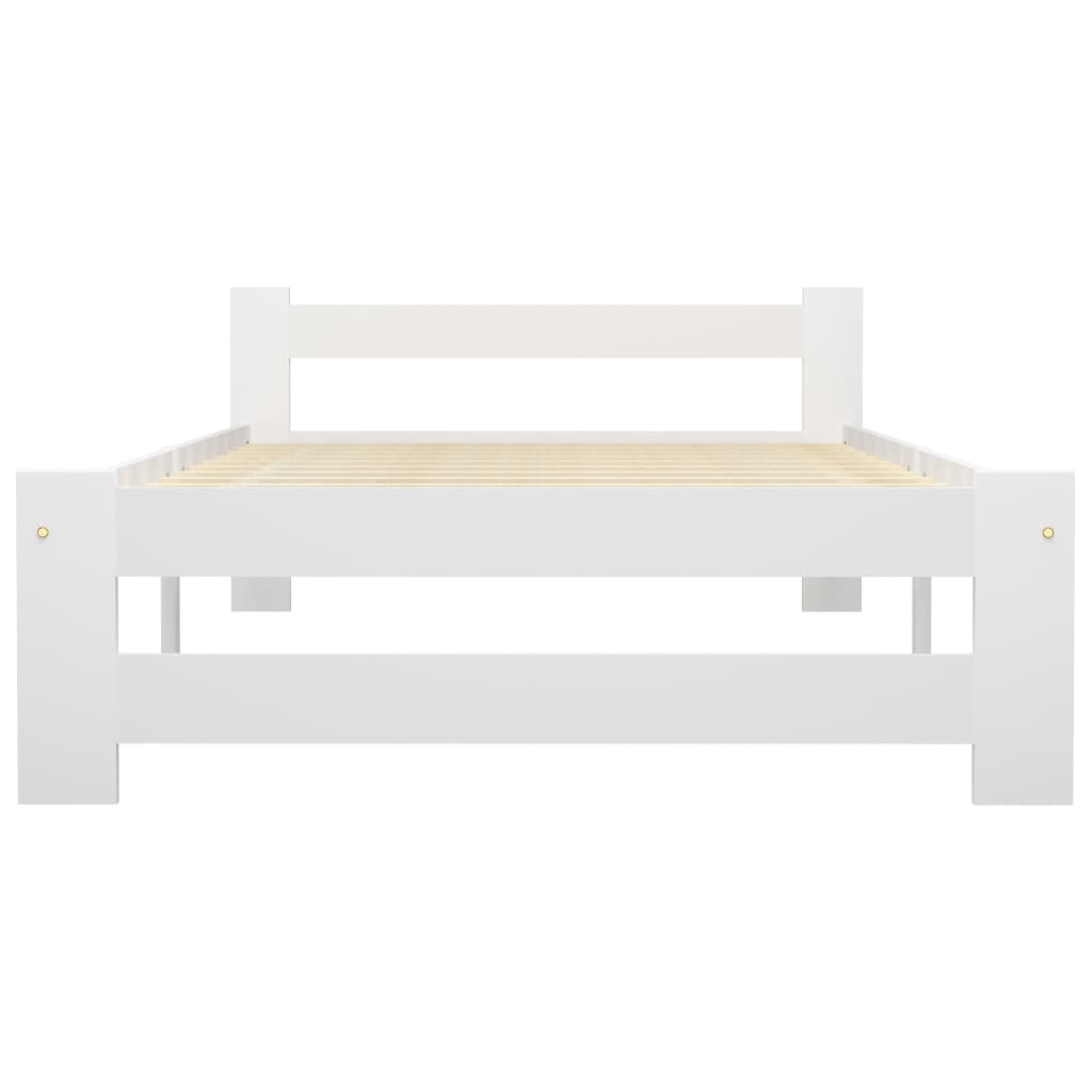 Cadre de lit sans matelas blanc bois de pin massif 90x200 cm - XIOS