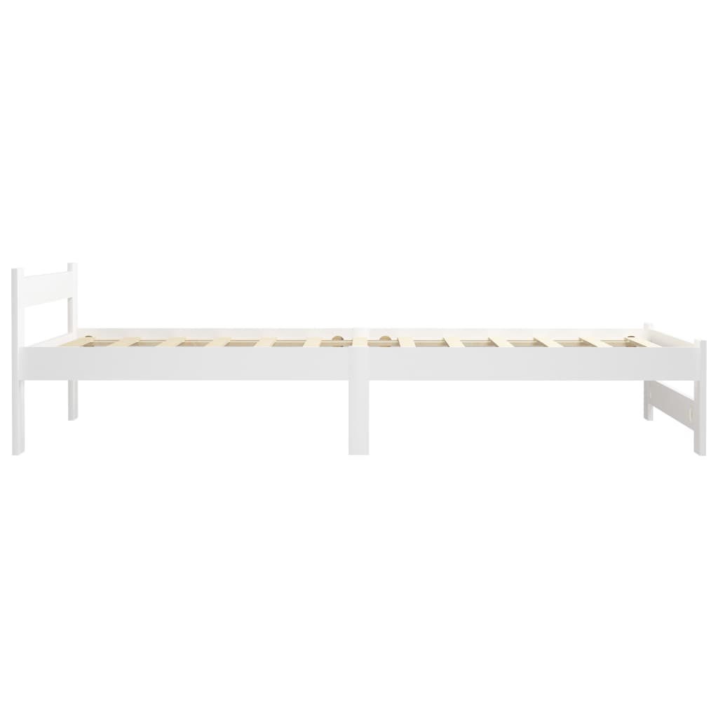 Cadre de lit sans matelas blanc bois de pin massif 90x200 cm - XIOS