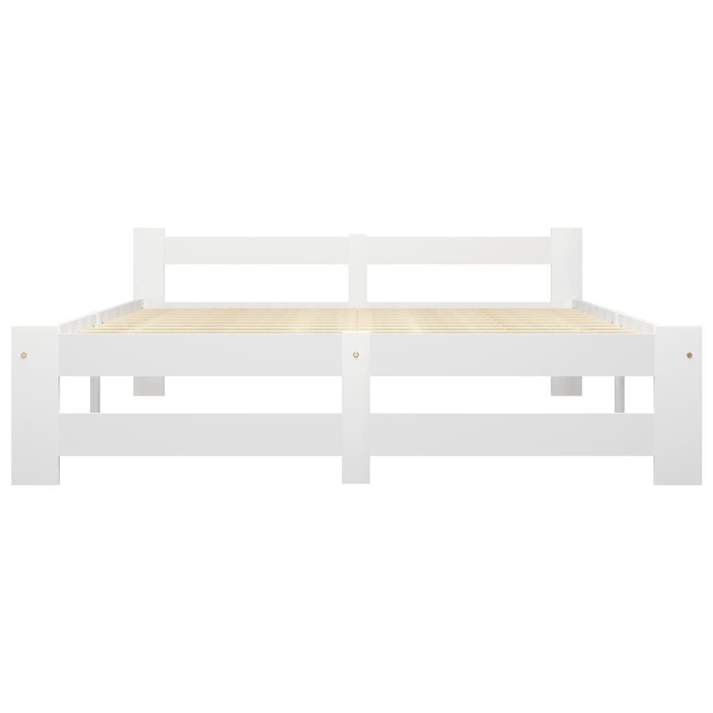 Cadre de lit sans matelas blanc bois de pin massif 120x200 cm - XIOS