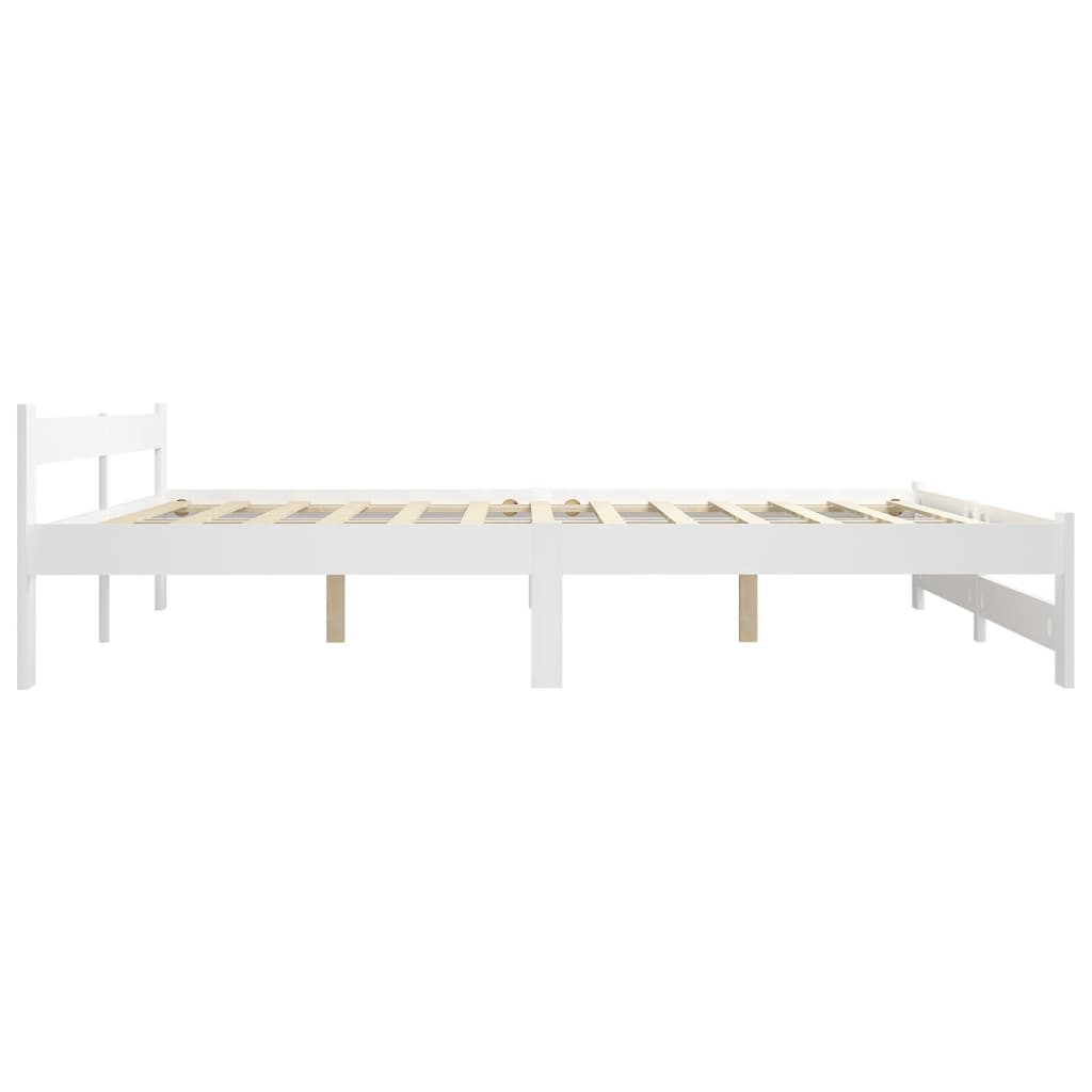 Cadre de lit sans matelas blanc bois de pin massif 160x200 cm - XIOS