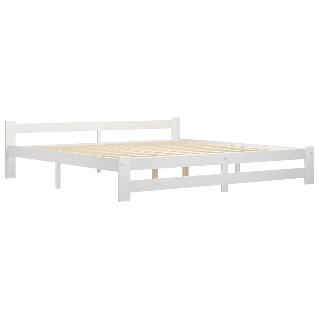 Cadre de lit sans matelas blanc bois massif de pin 200x200 cm - XIOS