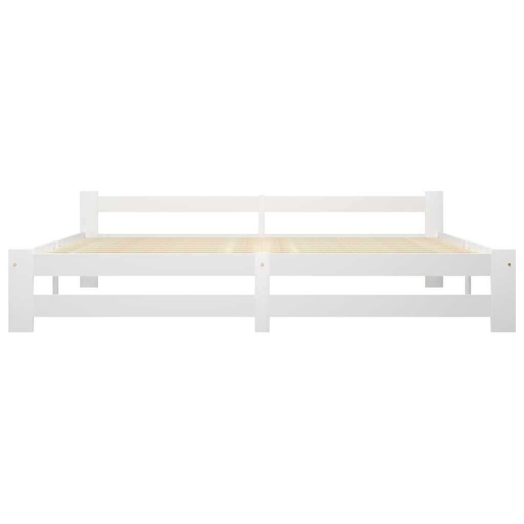 Cadre de lit sans matelas blanc bois massif de pin 200x200 cm - XIOS