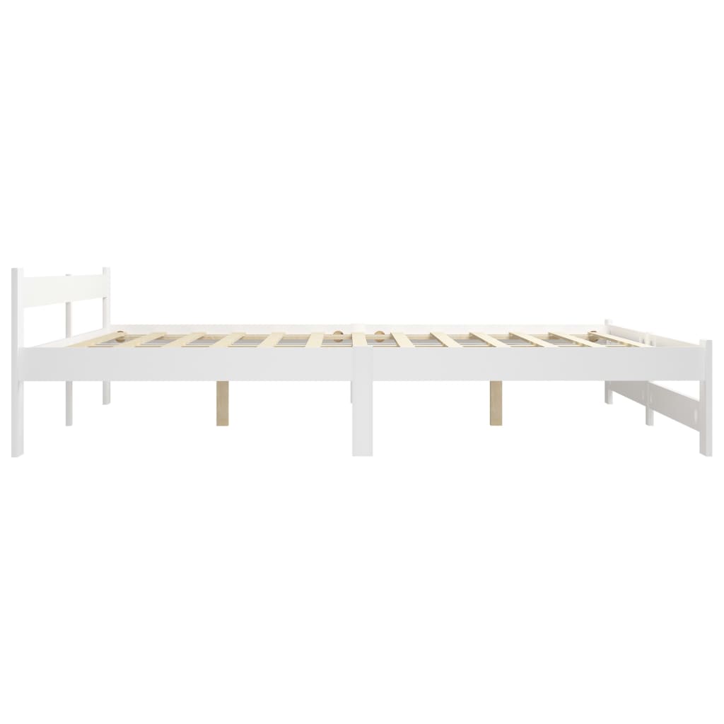Cadre de lit sans matelas blanc bois massif de pin 200x200 cm - XIOS