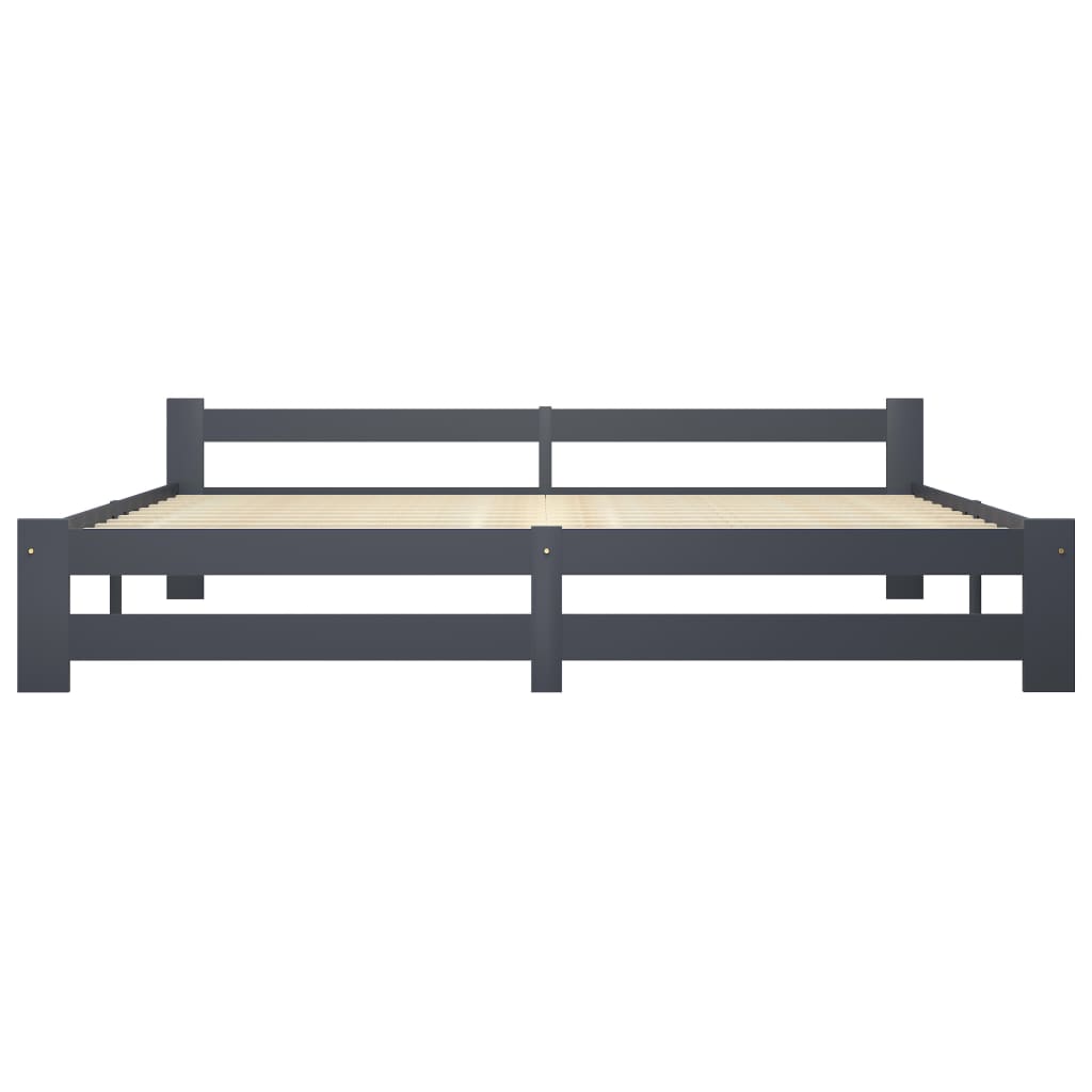 Cadre de lit sans matelas gris foncé pin massif 200x200 cm - XIOS
