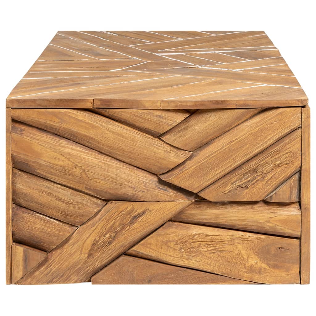 Table basse Bois de teck massif 110x35x38 cm - XIOS