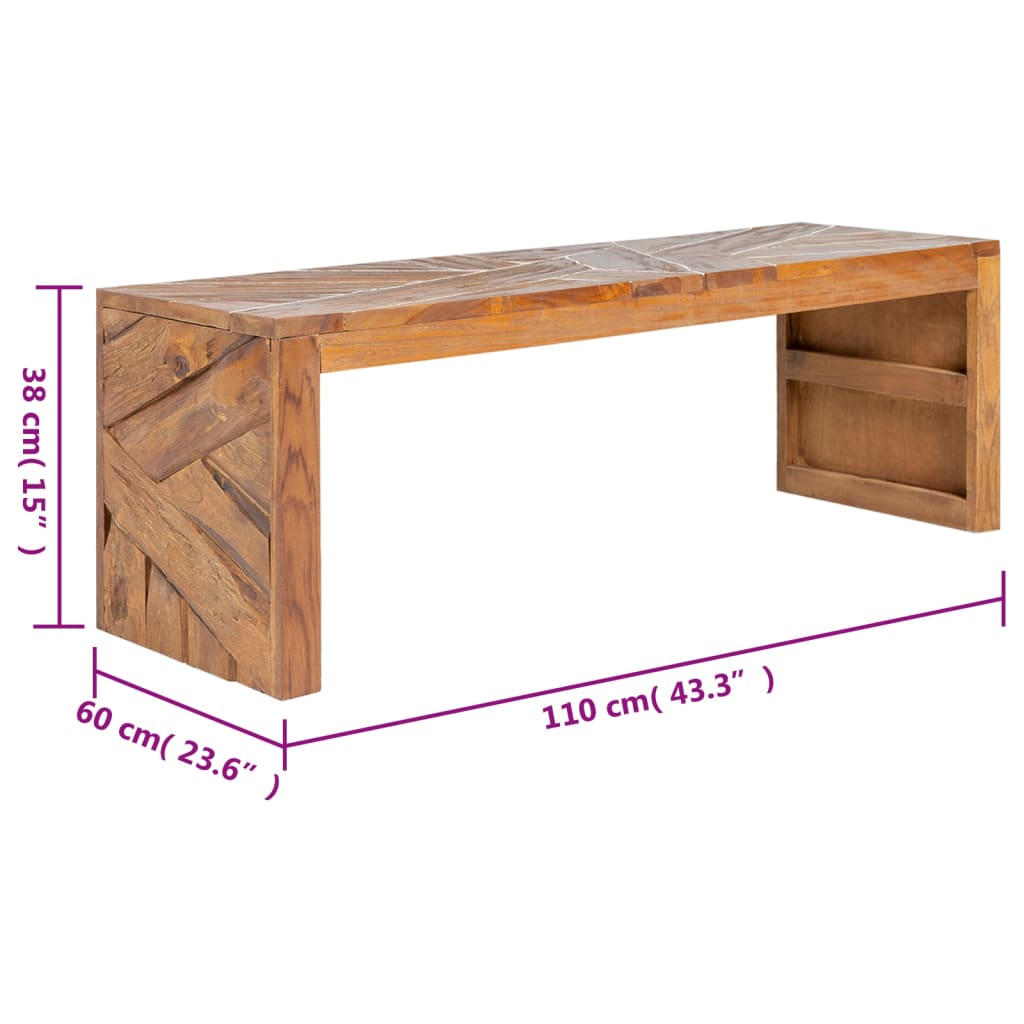Meuble TV 110x60x38 cm Bois de teck massif - XIOS