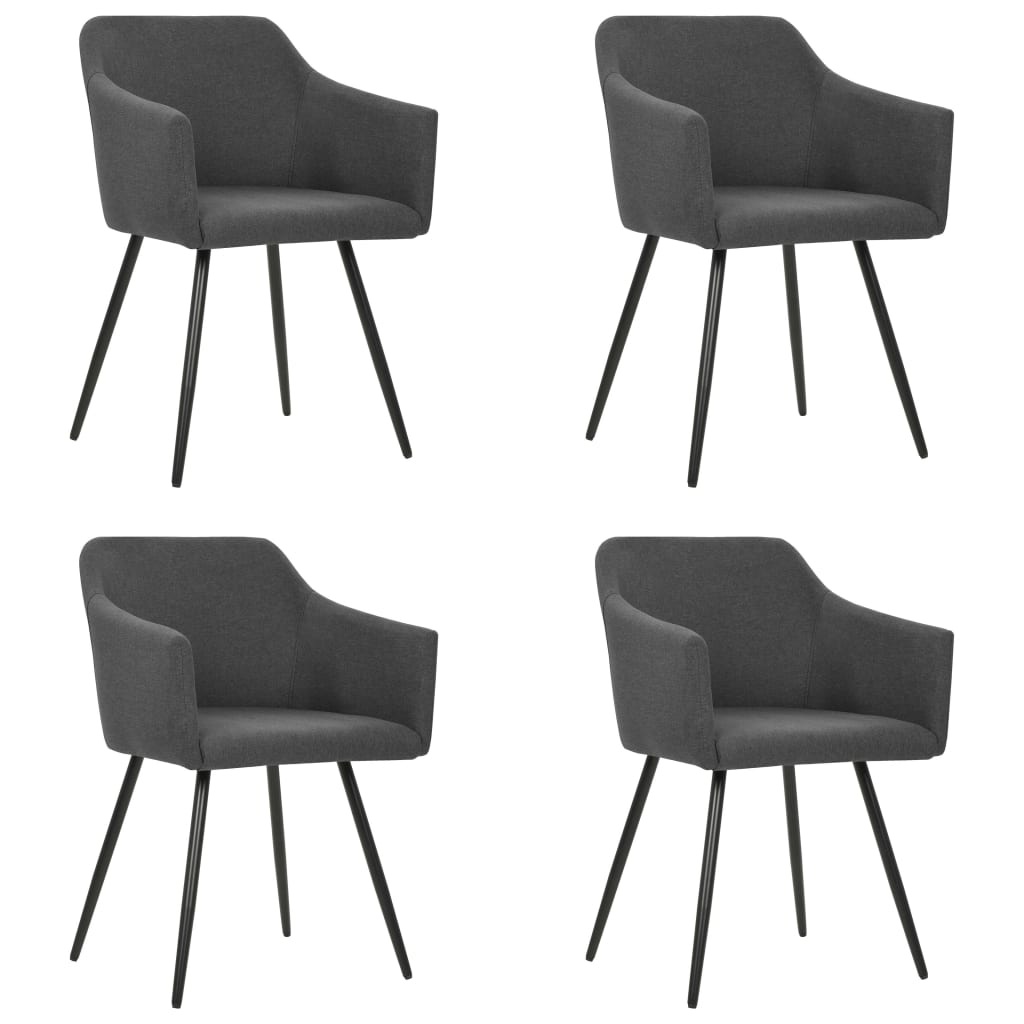 Chaises à manger lot de 4 gris foncé tissu - XIOS