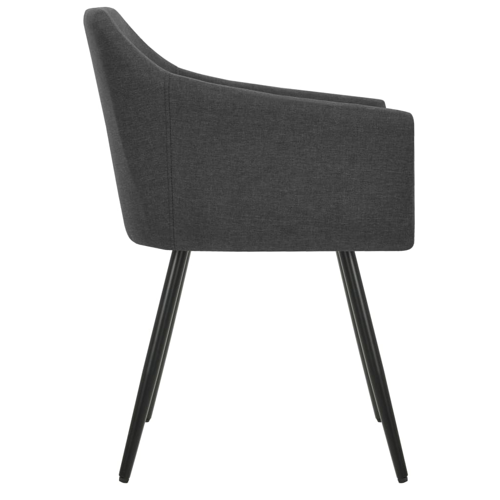 Chaises à manger lot de 4 gris foncé tissu - XIOS