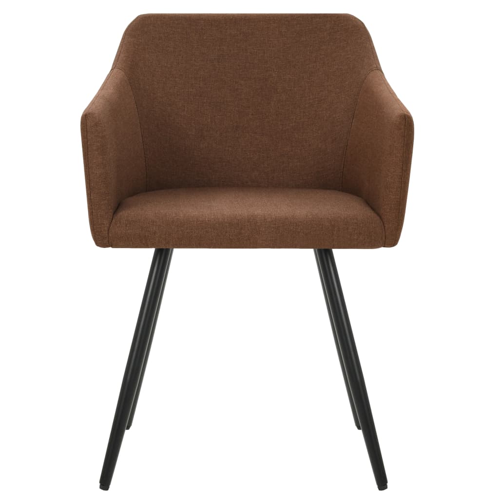 Chaises à manger lot de 6 marron tissu - XIOS
