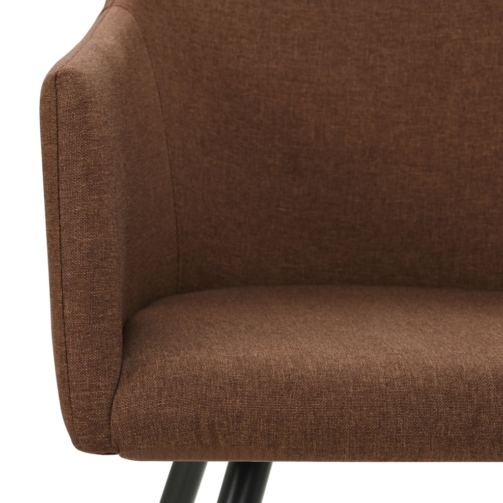 Chaises à manger lot de 6 marron tissu - XIOS