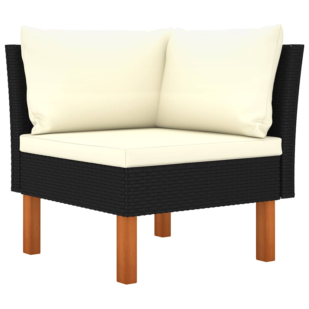 Salon de jardin 10 pcs avec coussins Résine tressée Noir