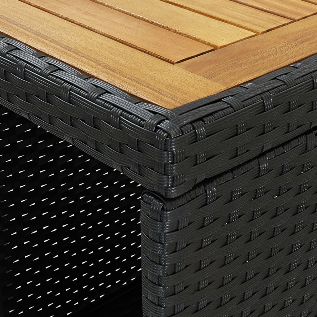 Ensemble de bar de jardin 5 pcs et coussins Résine tressée Noir