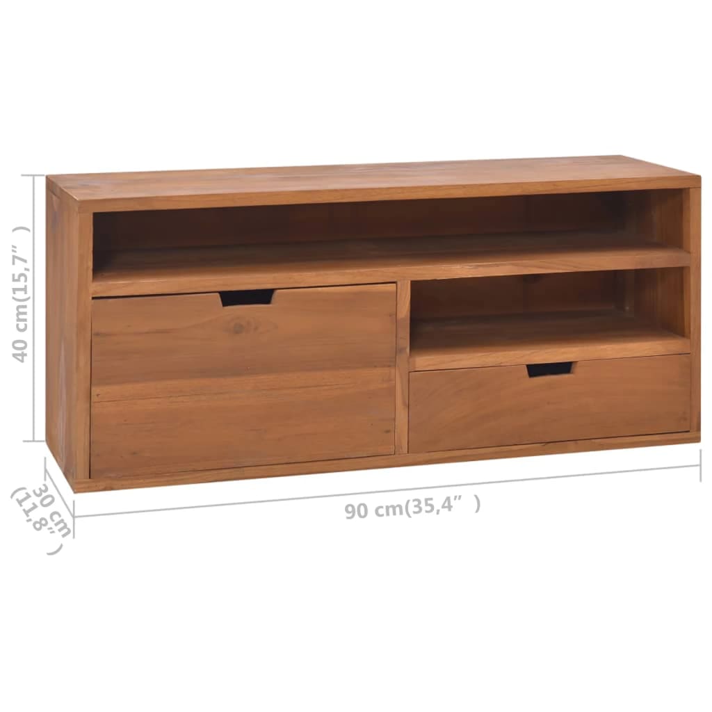 Meuble TV 90x30x40 cm Bois de teck massif - XIOS