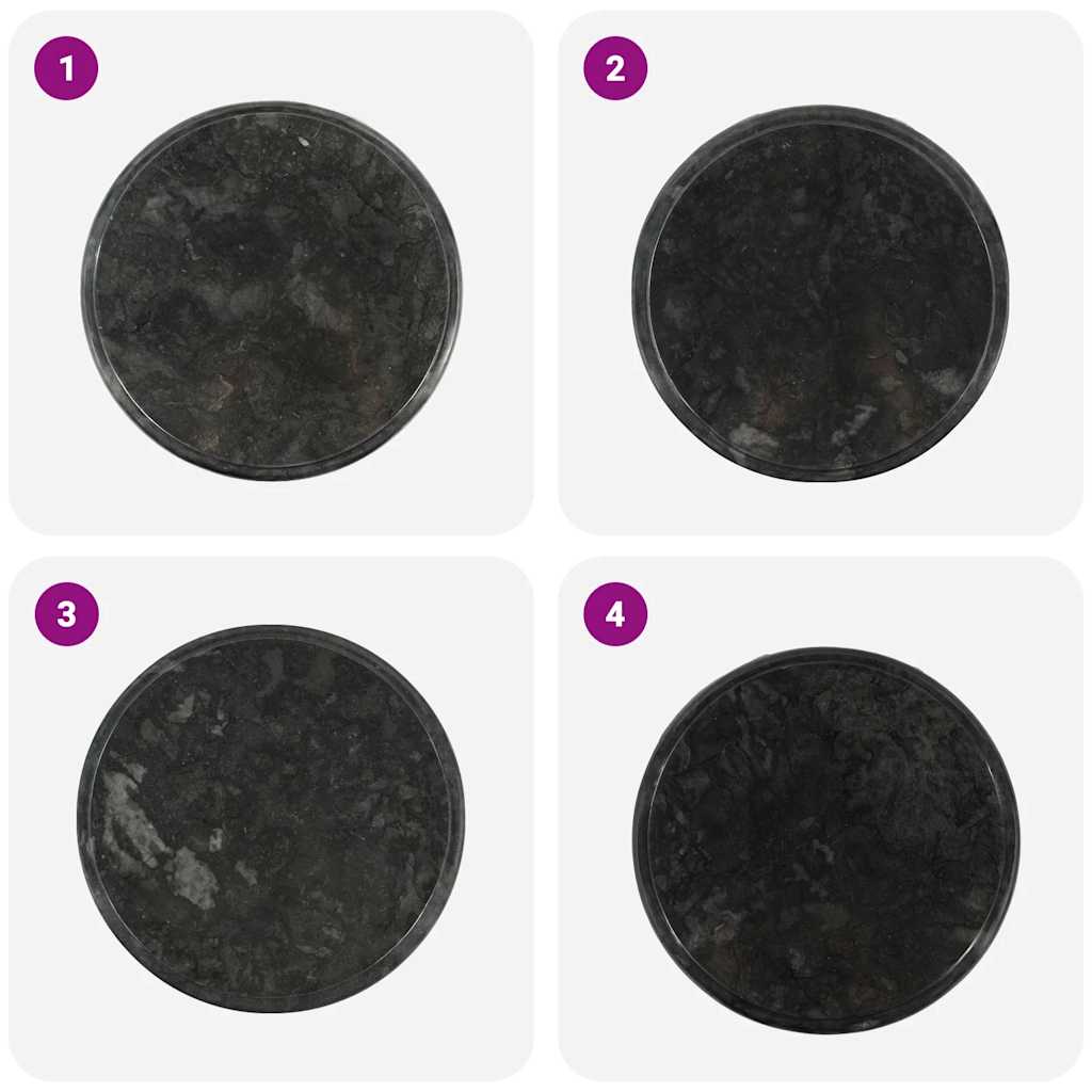 Dessus de table Noir Ø40x2,5 cm Marbre - XIOS
