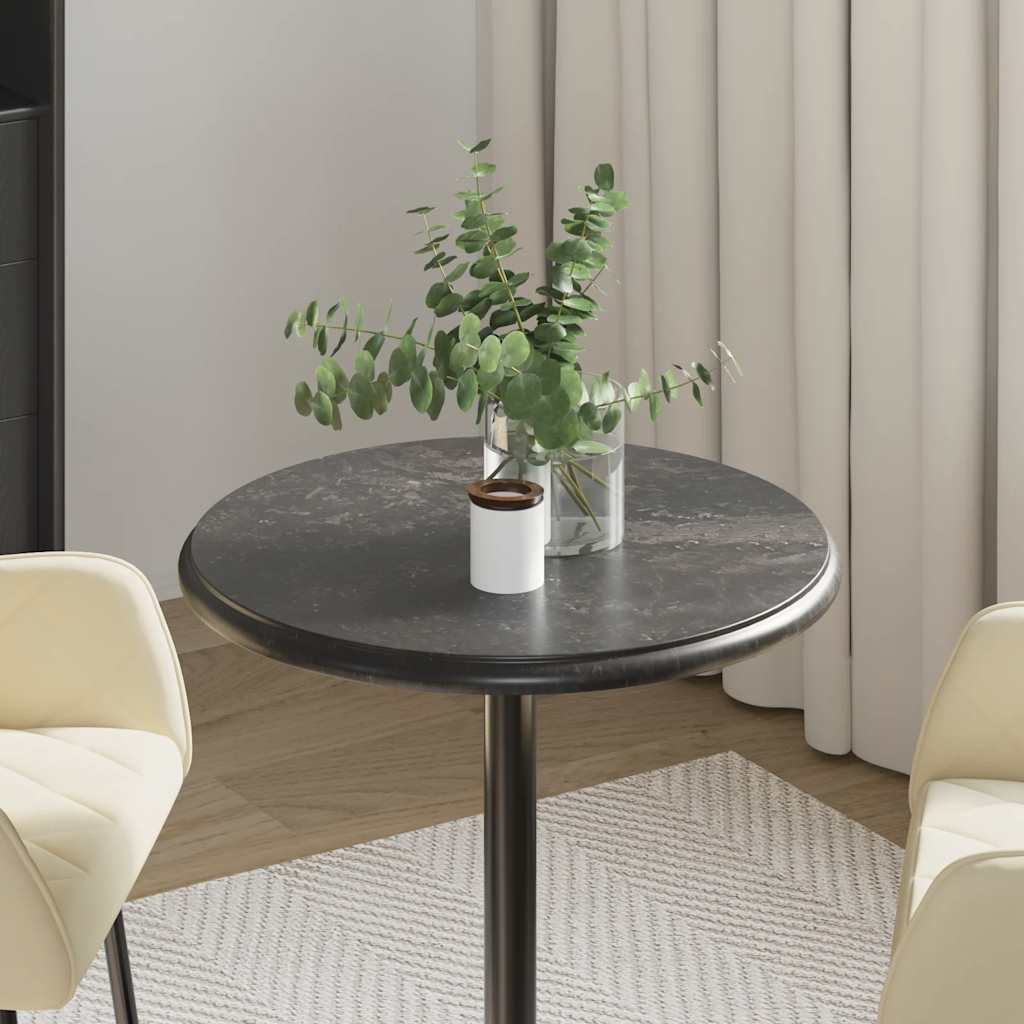 Dessus de table Noir Ø50x2,5 cm Marbre - XIOS