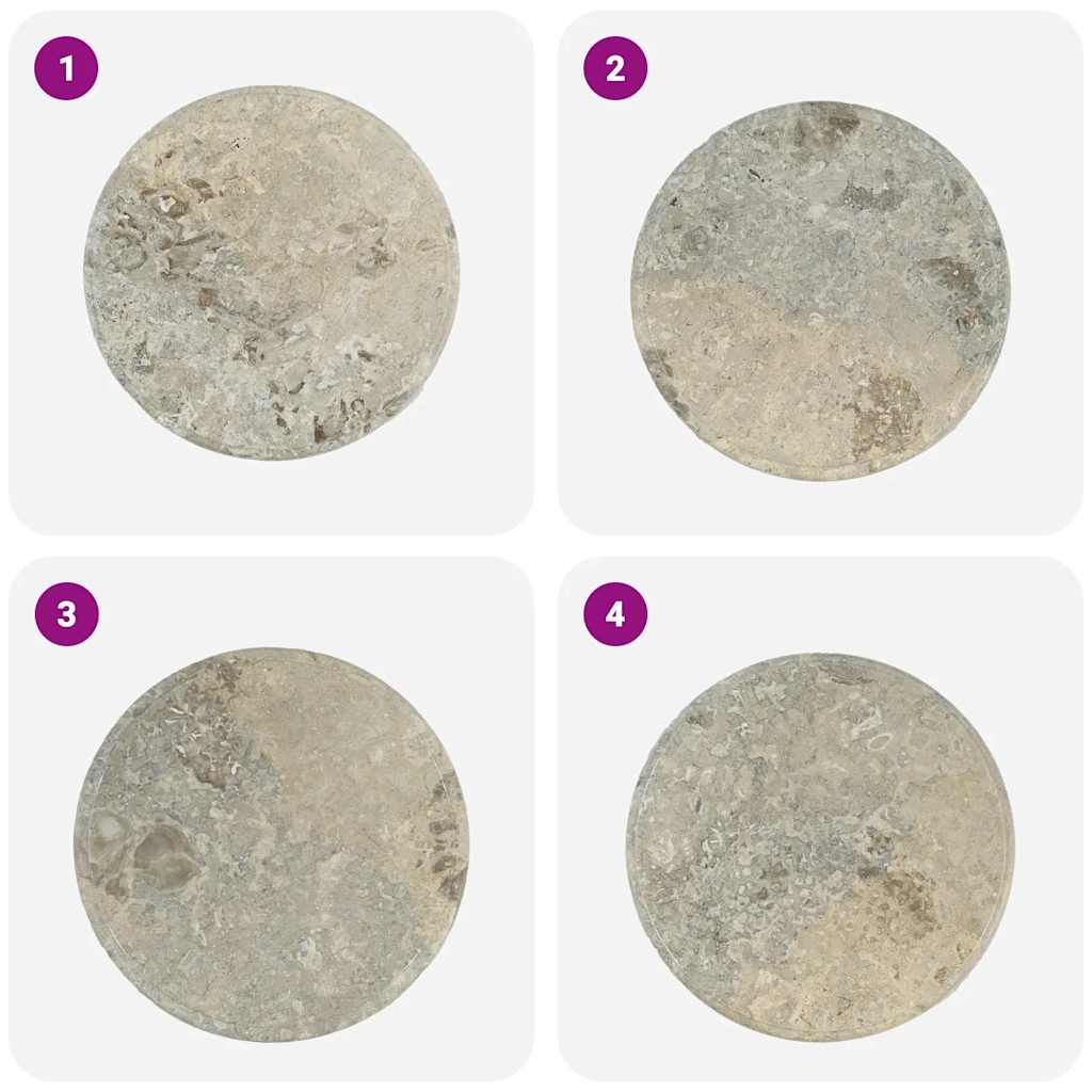 Dessus de table Gris Ø50x2,5 cm Marbre - XIOS