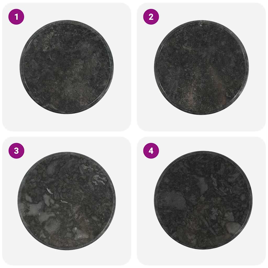 Dessus de table Noir Ø60x2,5 cm Marbre - XIOS