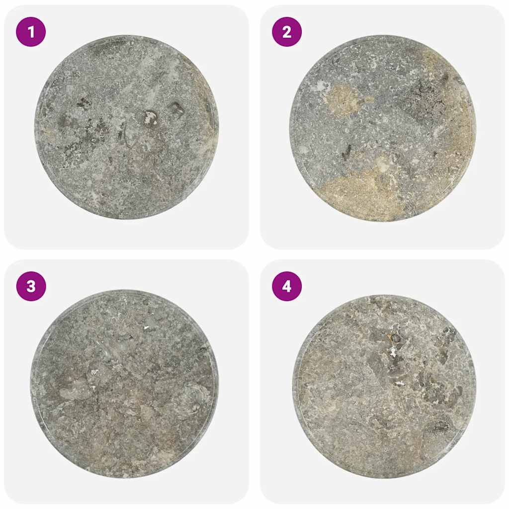 Dessus de table Gris Ø60x2,5 cm Marbre - XIOS