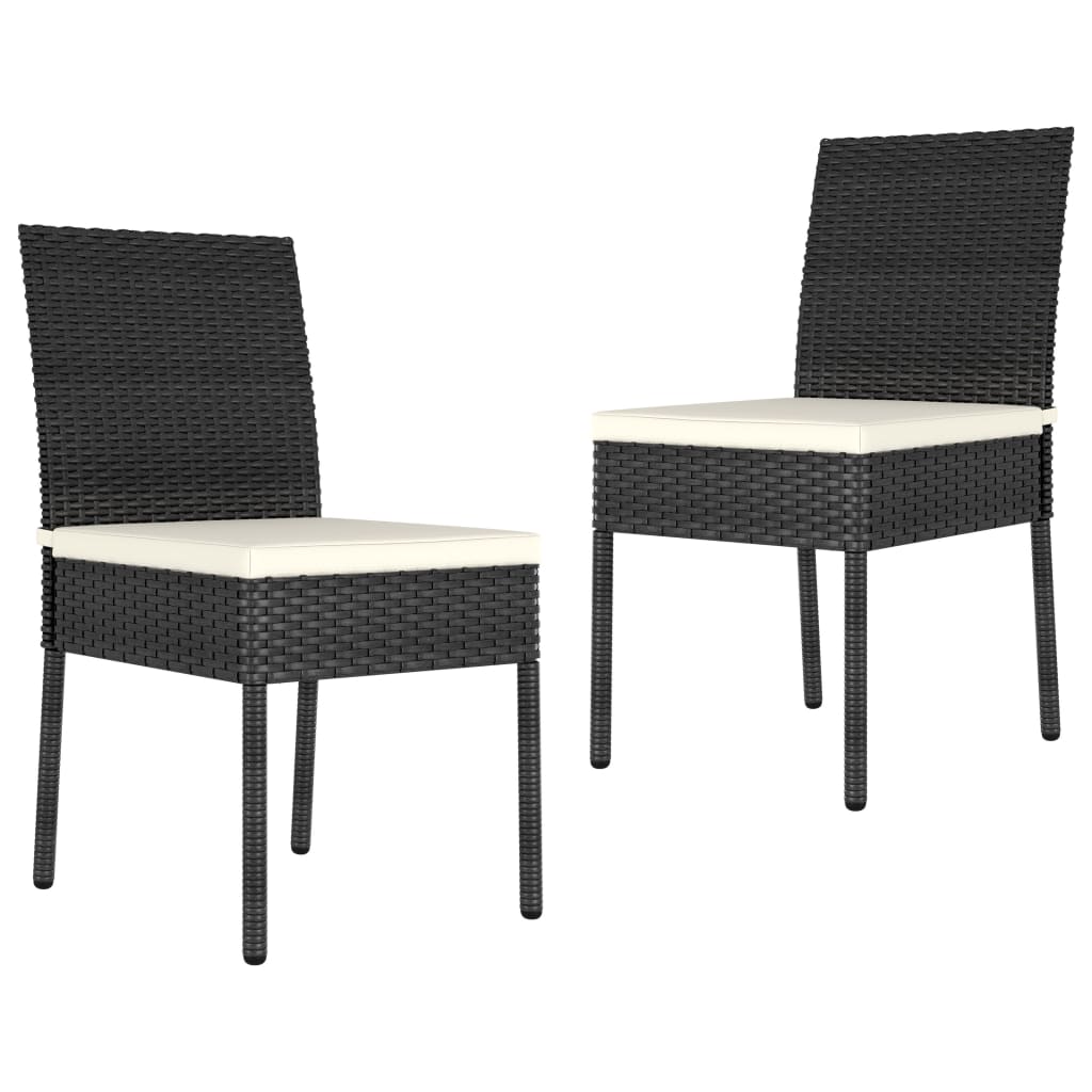 Ensemble à manger de jardin 3 pcs Résine tressée Noir