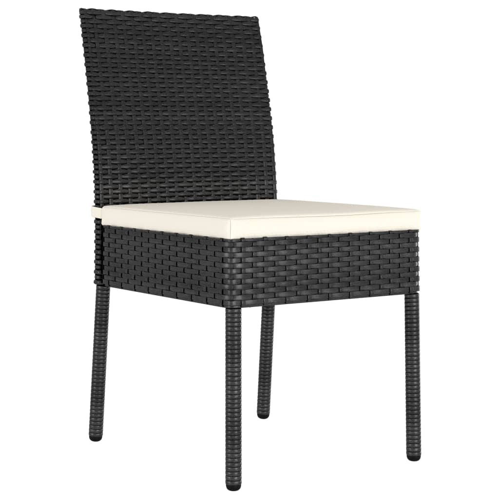 Ensemble à manger de jardin 3 pcs Résine tressée Noir